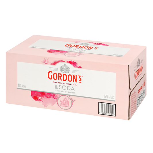 Gordon’s Pink Gin & Soda 4% 250ml 18pk cans