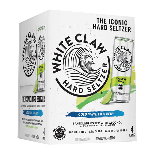 White Claw Natual Lime 4.5% 4pk 355ml Cans