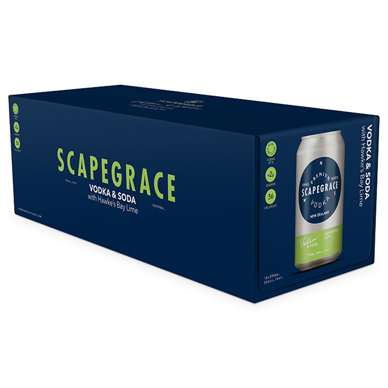 Scapegrace Vodka & Soda Lime 5% Cans 10x330ml