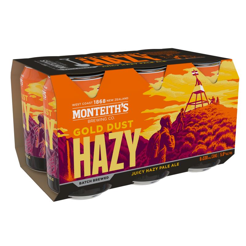 Monteith's Batch Brewed Gold Dust Hazy Pale Ale Cans 6x330ml