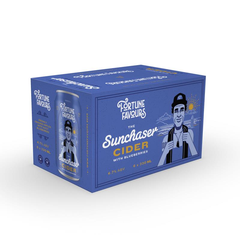 Fortune Favours The Sunchaser Cider with Blueberries Cans 6x330ml