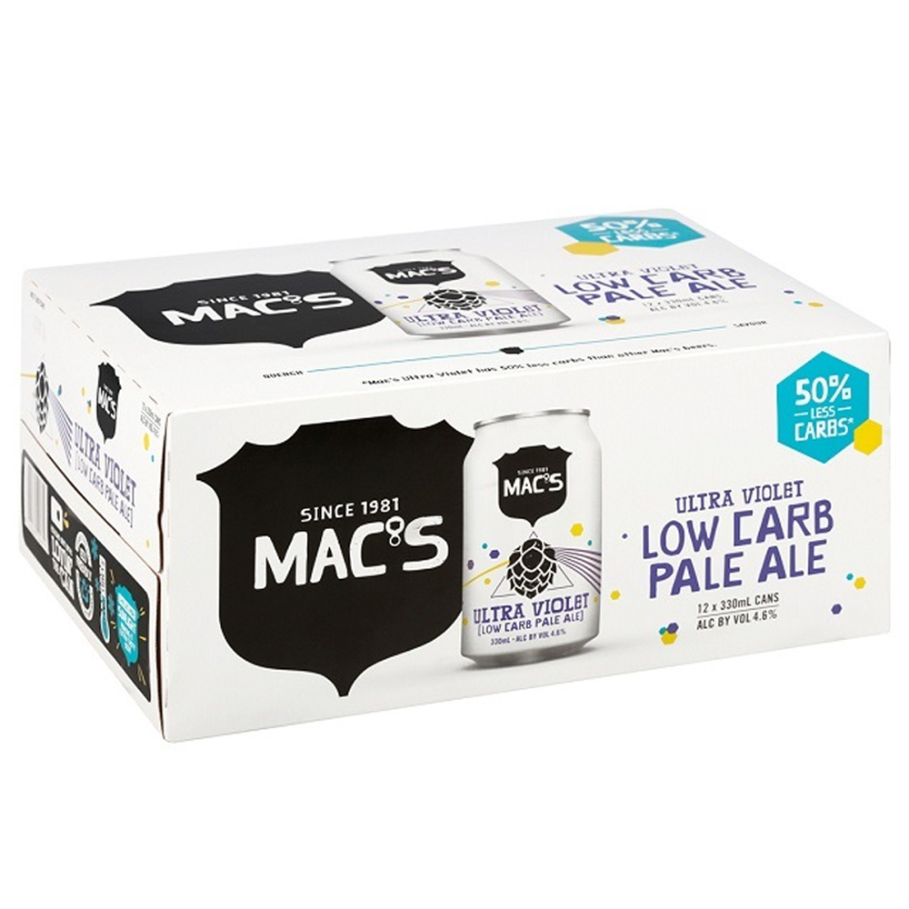 Mac's Ultra Violet Low Carb Pale Ale Cans 12 x 330ml