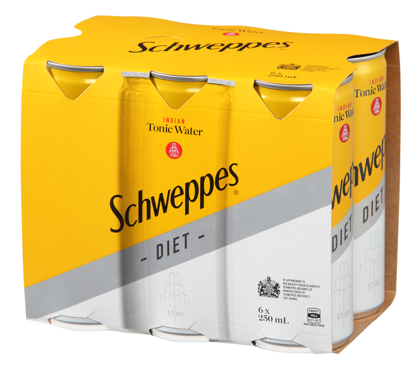 Schweppes Diet Tonic 6 Pack 250ml Cans