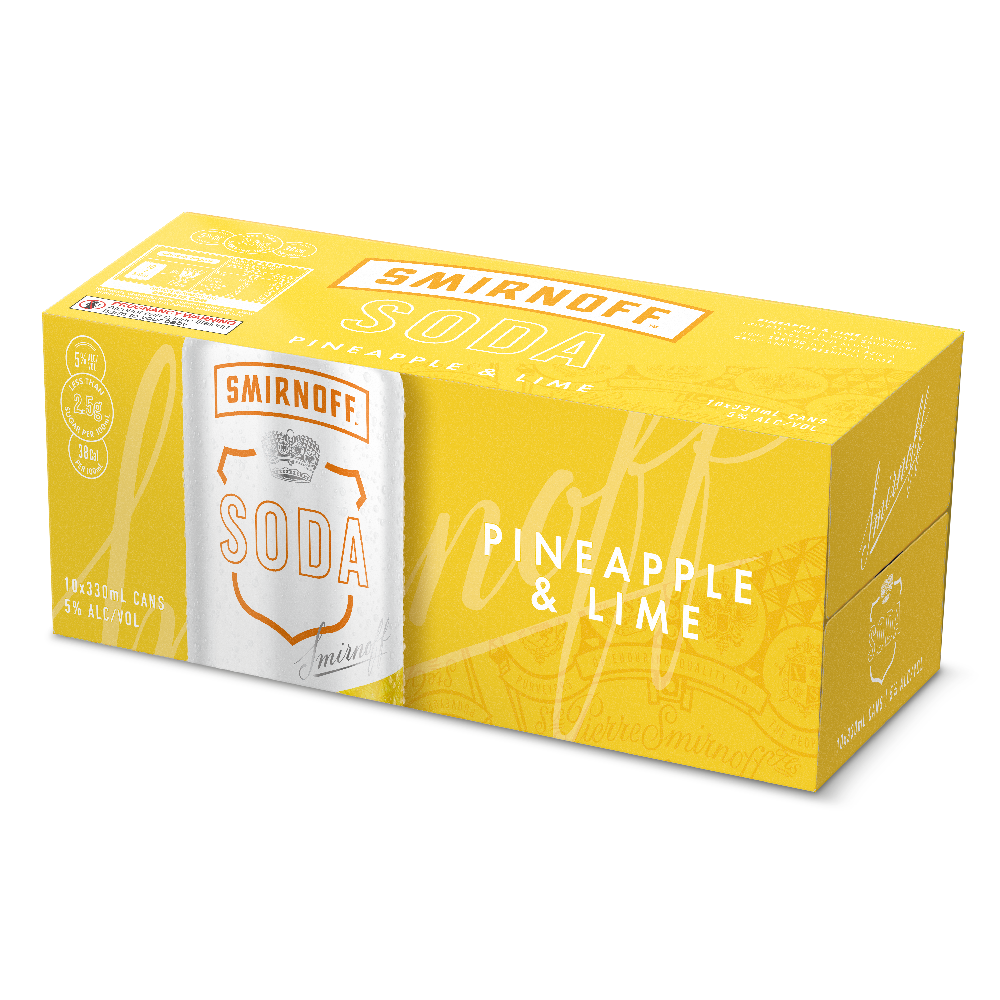 Smirnoff Soda Pineapple 10 pack