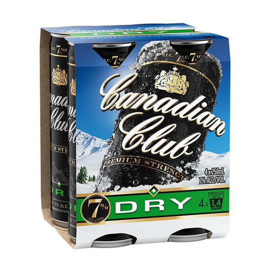 Canadian Club Premium Dry 7% 4pk Cans 250ml