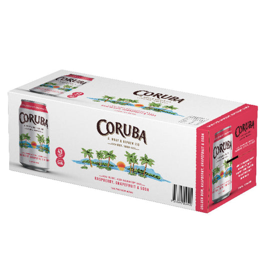 Coruba Raspberry, Grapefruit & Soda 330ml 5% 10pk cans